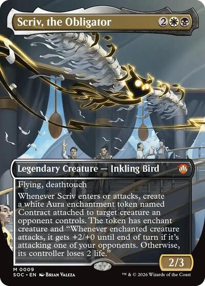 Scriv, the Obligator (Borderless) (Commander: Secrets of Strixhaven) Near Mint Foil