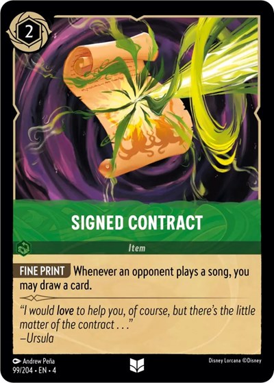 Signed Contract (Ursula's Return) Near Mint