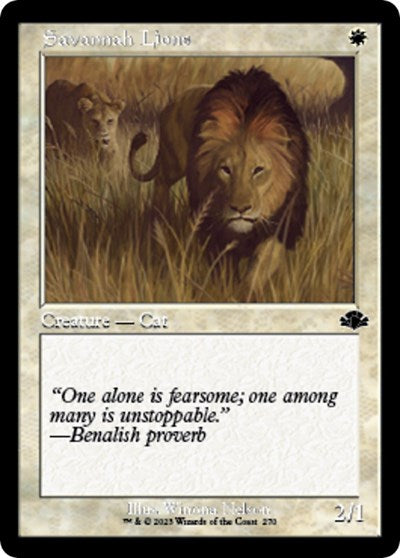 Savannah Lions (Retro Frame) (Dominaria Remastered) Near Mint Foil