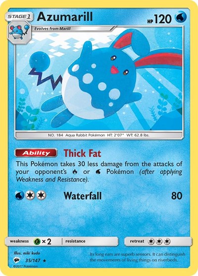 Azumarill (SM - Burning Shadows) Light Play Reverse Holofoil