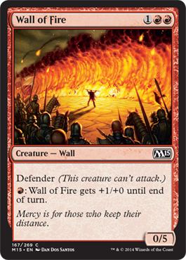 Wall of Fire (Magic 2015 Core Set) Medium Play Foil