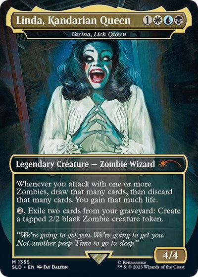 Linda, Kandarian Queen - Varina, Lich Queen (Secret Lair) Light Play Foil