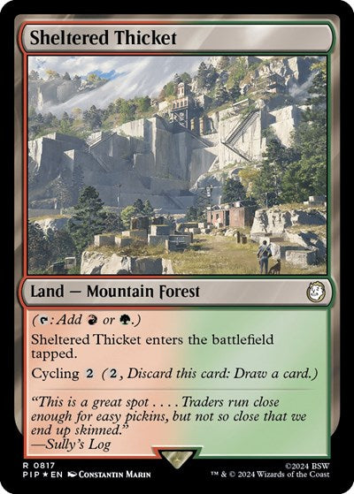 Sheltered Thicket (Surge Foil) (Universes Beyond: Fallout) Near Mint Foil