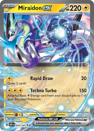 Miraidon ex (Scarlet and  Violet: Obsidian Flames) Near Mint Holofoil