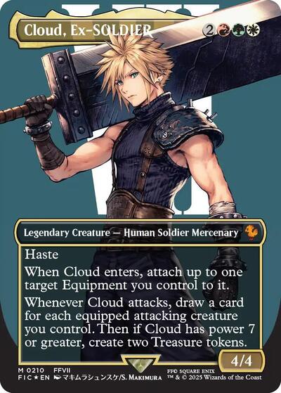 Cloud, Ex-SOLDIER (Borderless) (Surge Foil) (Commander: FINAL FANTASY) Near Mint Foil