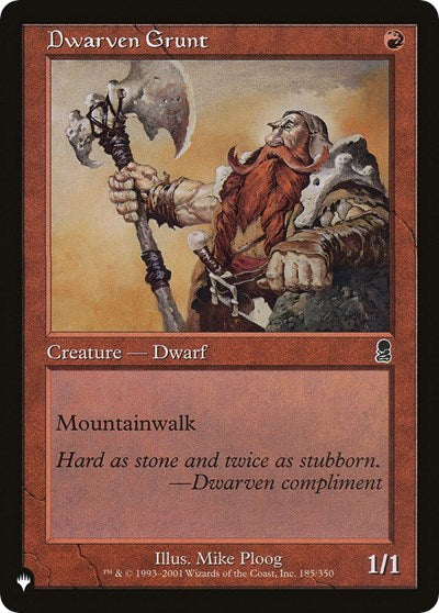 Dwarven Grunt (The List) Near Mint