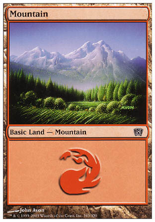 Mountain (343) (8th Edition) Medium Play