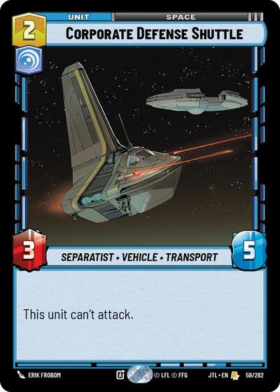 Corporate Defense Shuttle (Jump to Lightspeed) Near Mint