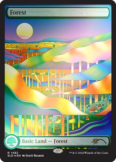 Forest (1482) (Rainbow Foil) (Secret Lair) Near Mint Foil