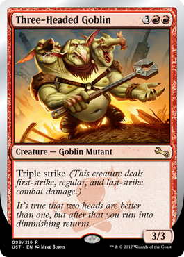 Three-Headed Goblin (Unstable) Medium Play Foil