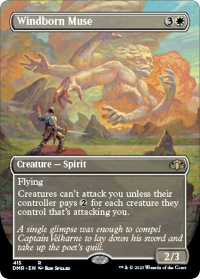 Windborn Muse (Borderless) (Dominaria Remastered) Light Play Foil