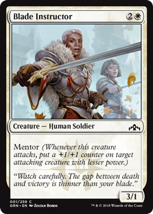 Blade Instructor (Guilds of Ravnica) Damaged / Poor Foil