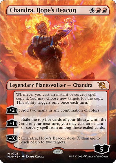 Chandra, Hope's Beacon (Borderless) (March of the Machine) Near Mint Foil