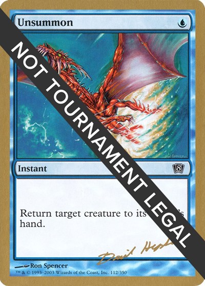 Unsummon - 2003 Dave Humpherys (8ED) (World Championship Decks) Medium Play