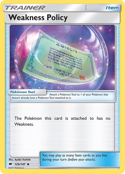 Weakness Policy (SM - Burning Shadows) Near Mint Reverse Holofoil