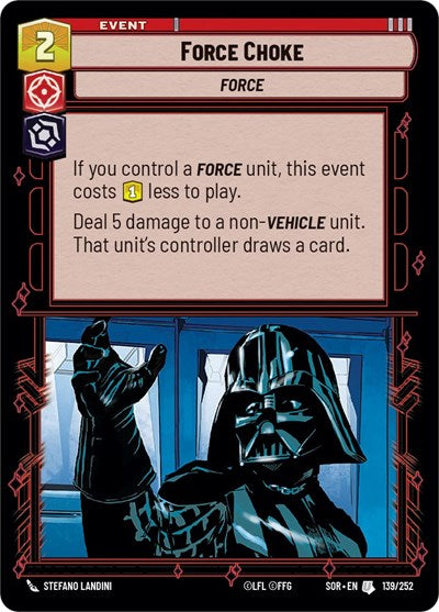 Force Choke (Spark of Rebellion) Near Mint Foil