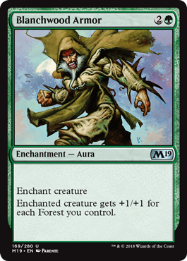 Blanchwood Armor (Magic 2019 Core Set) Medium Play Foil
