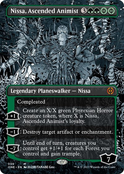 Nissa, Ascended Animist (Borderless) (Phyrexia: All Will Be One) Near Mint
