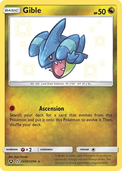 Gible (Hidden Fates: Shiny Vault) Near Mint Holofoil