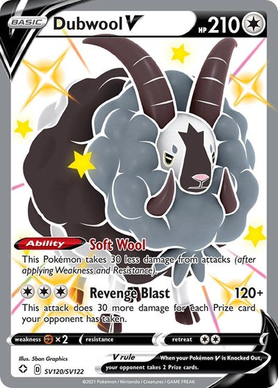 Dubwool V (Shining Fates: Shiny Vault) Light Play Holofoil