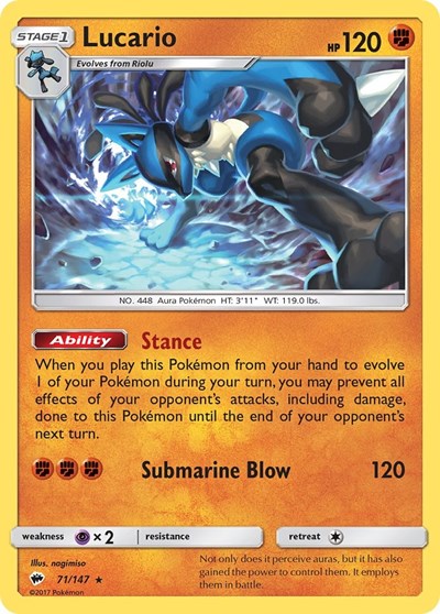 Lucario (SM - Burning Shadows) Light Play Holofoil