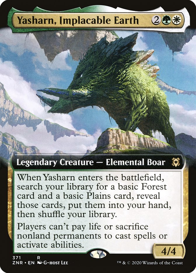 Yasharn, Implacable Earth (Extended Art) (Zendikar Rising) Light Play