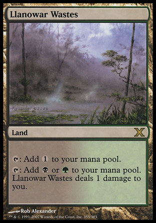 Llanowar Wastes (10th Edition) Near Mint Foil
