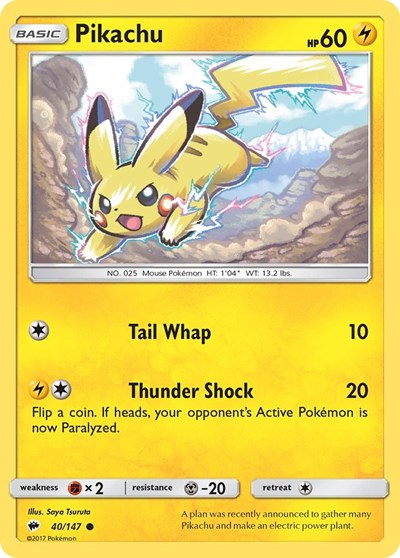 Pikachu (SM - Burning Shadows) Light Play Reverse Holofoil