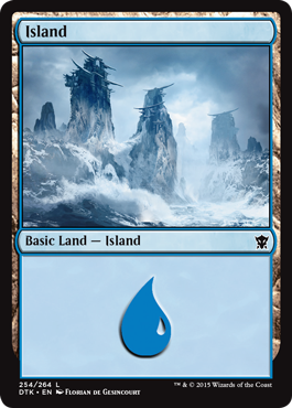 Island (254) (Dragons of Tarkir) Light Play Foil