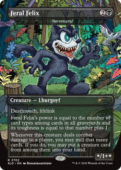 Feral Felix - Barrowgoyf (Secret Lair) Near Mint