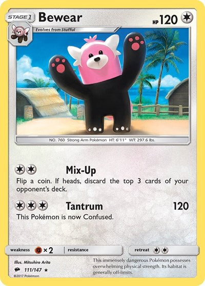 Bewear (SM - Burning Shadows) Light Play Reverse Holofoil