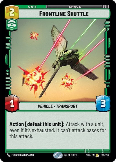 Frontline Shuttle (Spark of Rebellion) Near Mint Foil