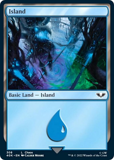 Island (308) (Surge Foil) (Universes Beyond: Warhammer 40K) Near Mint Foil