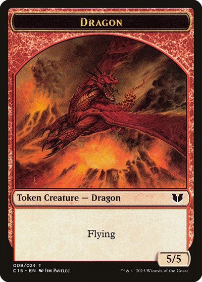 Dragon / Dragon Double-Sided Token (Commander 2015) Medium Play