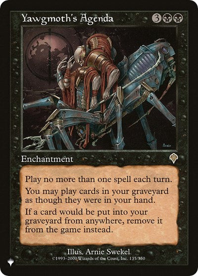 Yawgmoth's Agenda (The List) Medium Play