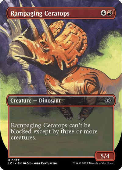 Rampaging Ceratops (Borderless) (The Lost Caverns of Ixalan) Medium Play Foil