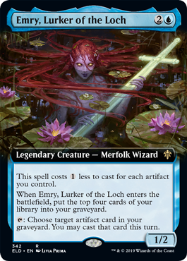 Emry Lurker of the Loch (Extended Art) (Throne of Eldraine) Light Play Foil