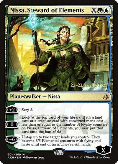 Nissa, Steward of Elements (Promos: Prerelease Cards) Light Play Foil