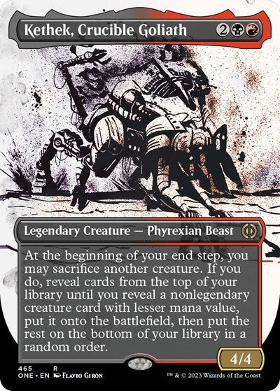 Kethek, Crucible Goliath (Showcase) (Step-and-Compleat Foil) (Phyrexia: All Will Be One) Medium Play Foil