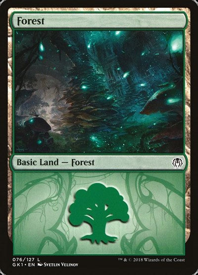 Forest (76) (Guilds of Ravnica: Guild Kits) Light Play