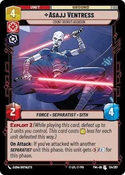 Asajj Ventress Count Dooku's Assassin (Twilight of the Republic) Near Mint Foil