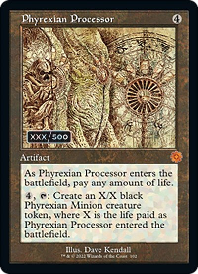 Phyrexian Processor (Schematic) (Serial Numbered) (The Brothers' War: Retro Frame Artifacts) Near Mint Foil