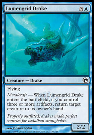 Lumengrid Drake (Scars of Mirrodin) Medium Play Foil