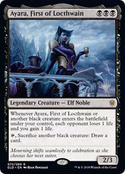 Ayara, First of Locthwain (Promo Pack: Throne of Eldraine) Light Play Foil