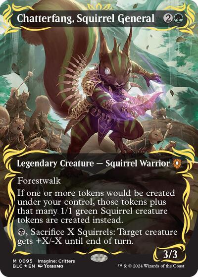 Chatterfang, Squirrel General (Borderless) (Raised Foil) (Commander: Bloomburrow) Near Mint Foil