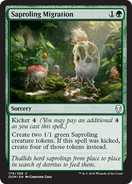 Saproling Migration (Dominaria) Light Play Foil