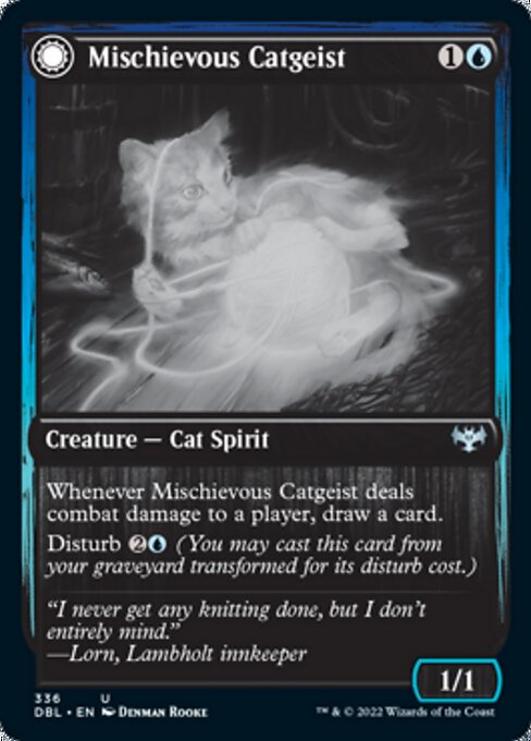 Mischievous Catgeist / Catlike Curiosity (Innistrad: Double Feature) Light Play