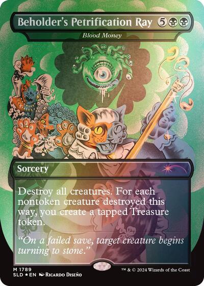 Beholder's Petrification Ray - Blood Money (Rainbow Foil) (Secret Lair) Light Play Foil