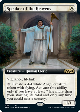 Speaker of the Heavens (Extended Art) (Magic 2021 Core Set) Light Play Foil