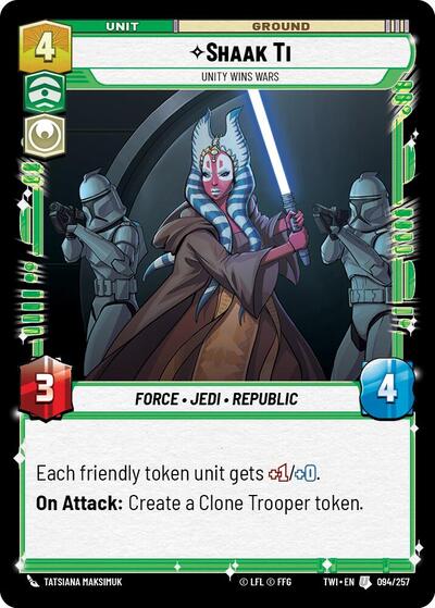 Shaak Ti Unity Wins Wars (Twilight of the Republic) Near Mint